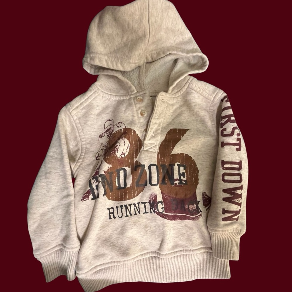 Carter’s Boys Football Graphic Print Sweatshirt Hoodie size 3T